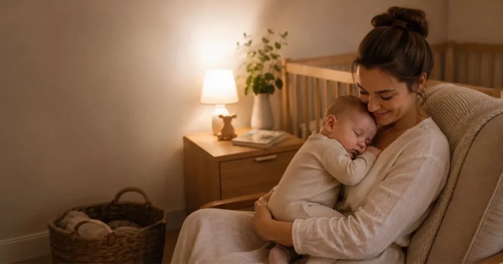 Dream Feed: What It Is, How It Works & When to Try It 9 Peaceful sleeping baby after nighttime feeding