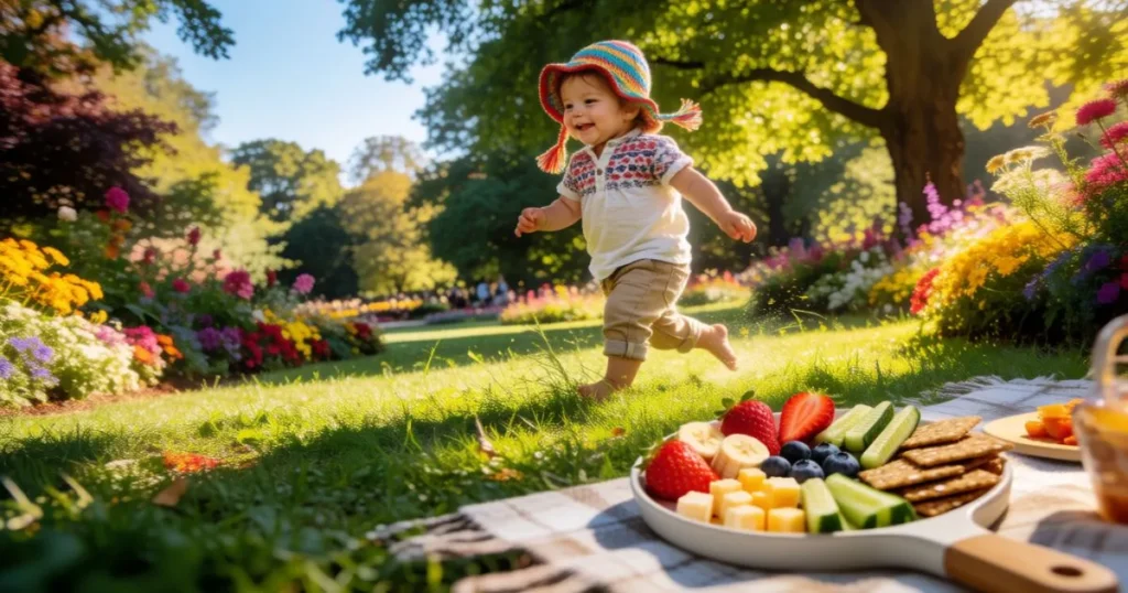 Active toddler fueled by healthy toddler snacks