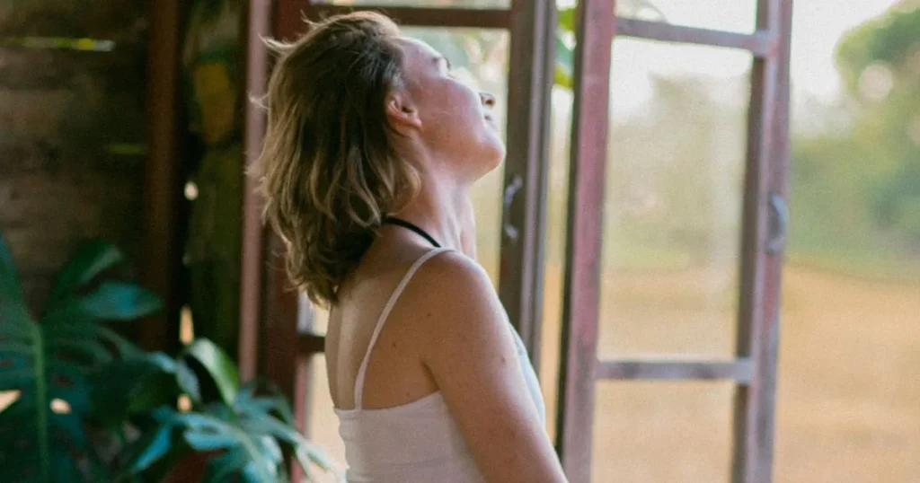 Mother enjoying a quiet self-care moment