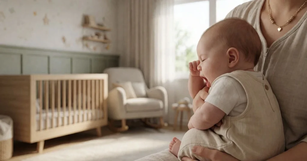 Six-month-old baby resisting a daytime nap