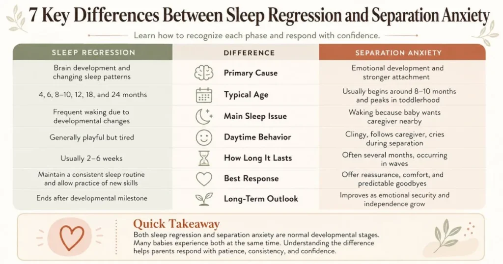 7 Essential Sleep Regression vs. Separation Anxiety Differences 9 7 Essential Differences