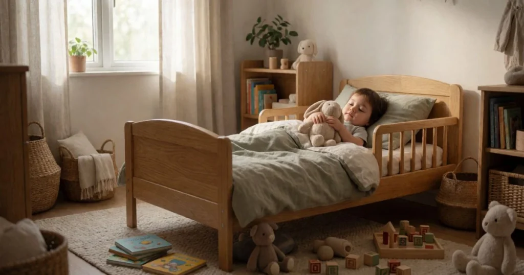 Toddler showing bedtime behaviors