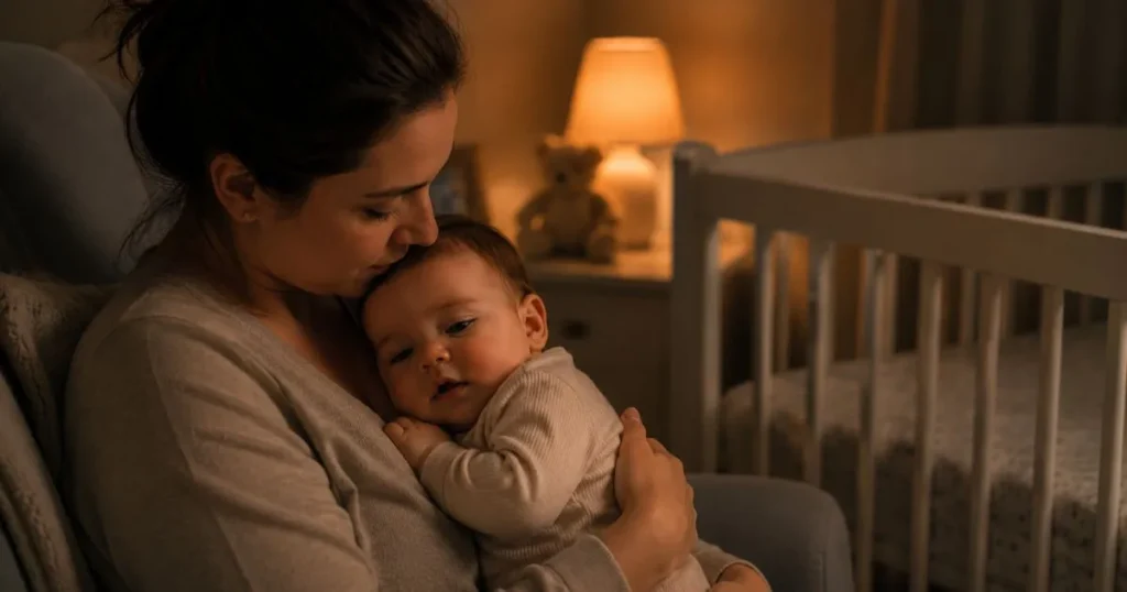 mom help  baby to Sleep Better at Night