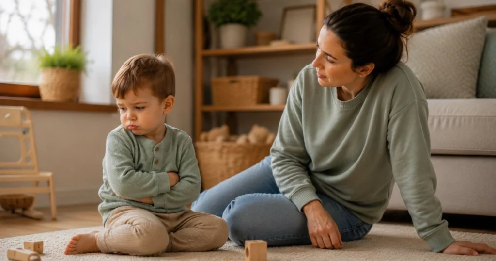How to Stop Toddler Hitting Without Punishment 13 Parent calmly supporting toddler during a tantrum