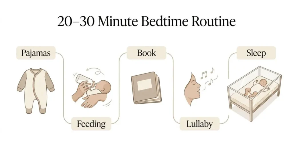 How to Create a Baby Bedtime Routine That Actually Works 15 Example 20-minute baby bedtime routine