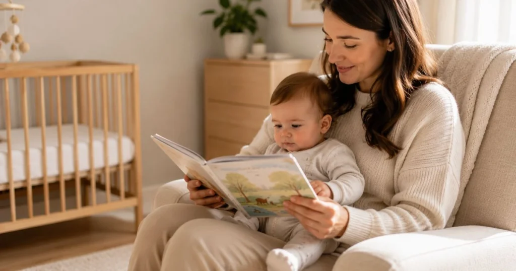 Baby Nap Schedule: A Complete Guide by Age 15 Parent following a calming pre-nap routine with baby