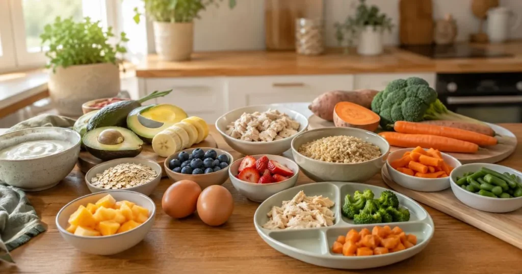 Healthy ingredients for preparing toddler meals