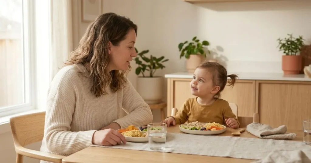 Parent and toddler during mealtime