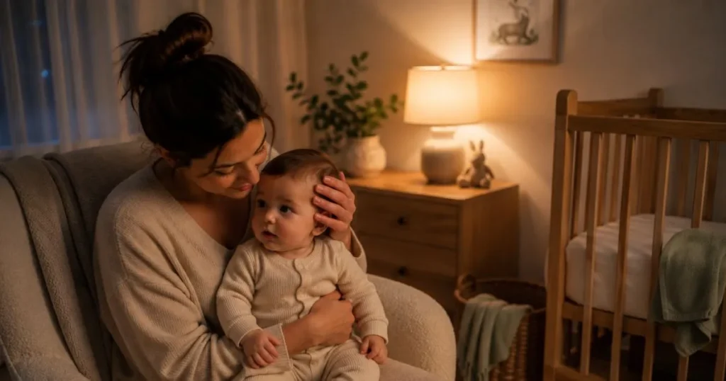 baby bedtime routine with parent