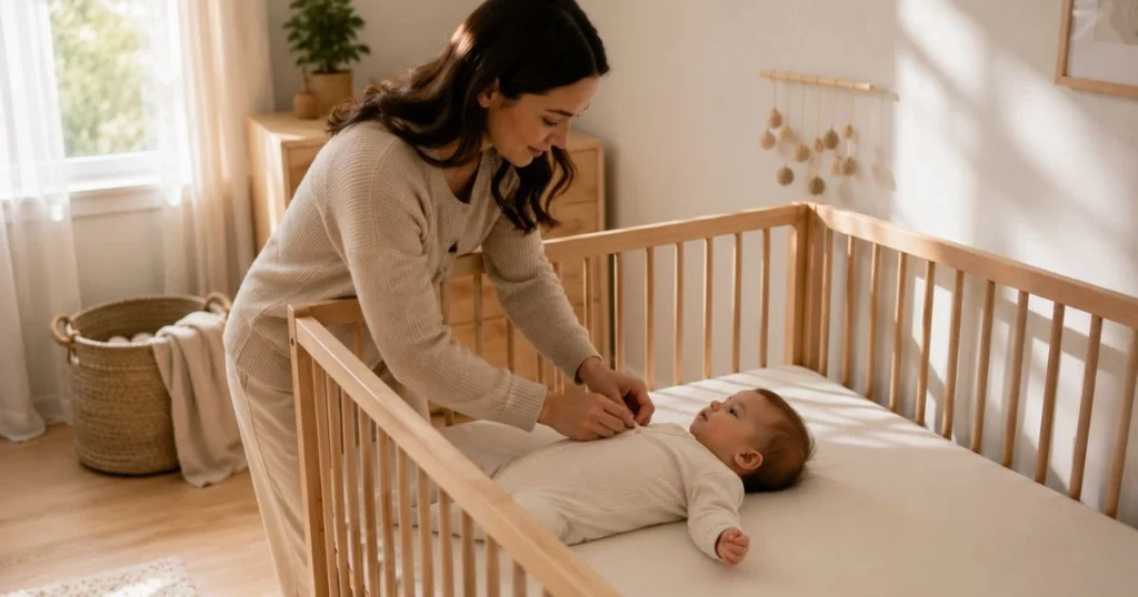 Baby Nap Schedule: A Complete Guide by Age 17 Parent comforting a tired baby after a missed nap