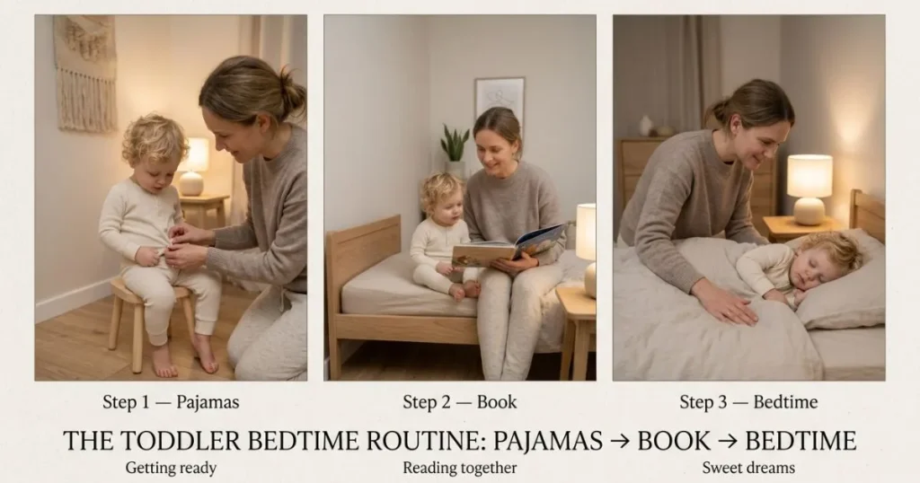 toddler evening bedtime routine example
