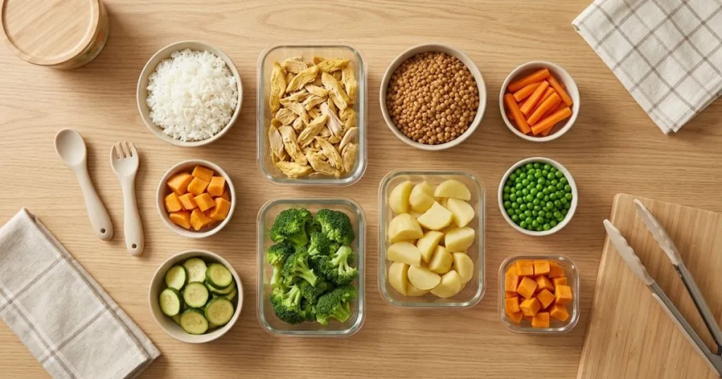 meal prep ingredients for toddler dinners