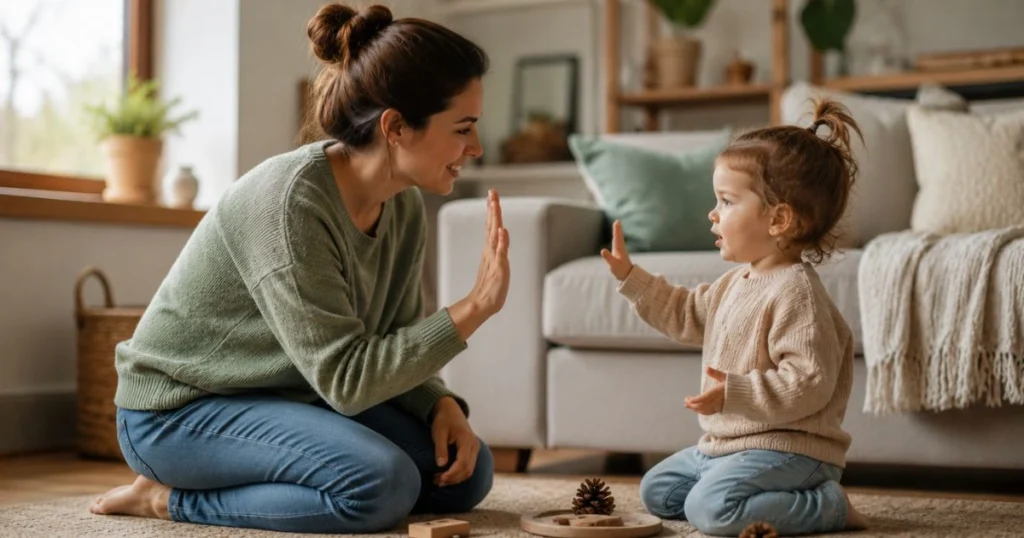 How to Stop Toddler Hitting Without Punishment 5 Parent helping toddler manage big feelings