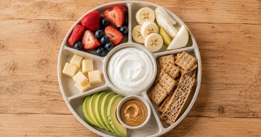Toddler Snack Ideas : 35 Healthy & Easy Snacks Kids Actually Eat 4 Balanced toddler snack with fruit protein and whole grains