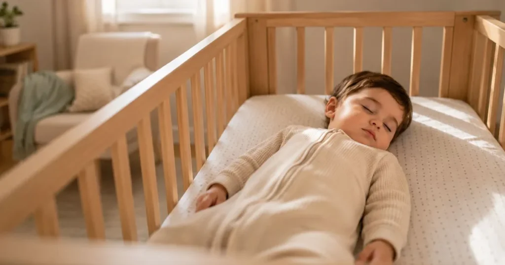 1 year old toddler sleeping peacefully during the day