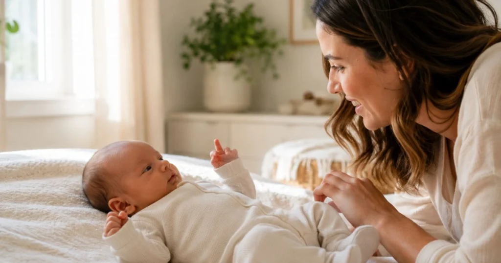 Newborn Sleep Schedule: A Simple 0–3 Month Guide for New Parents 7 Newborn awake and alert during a wake window