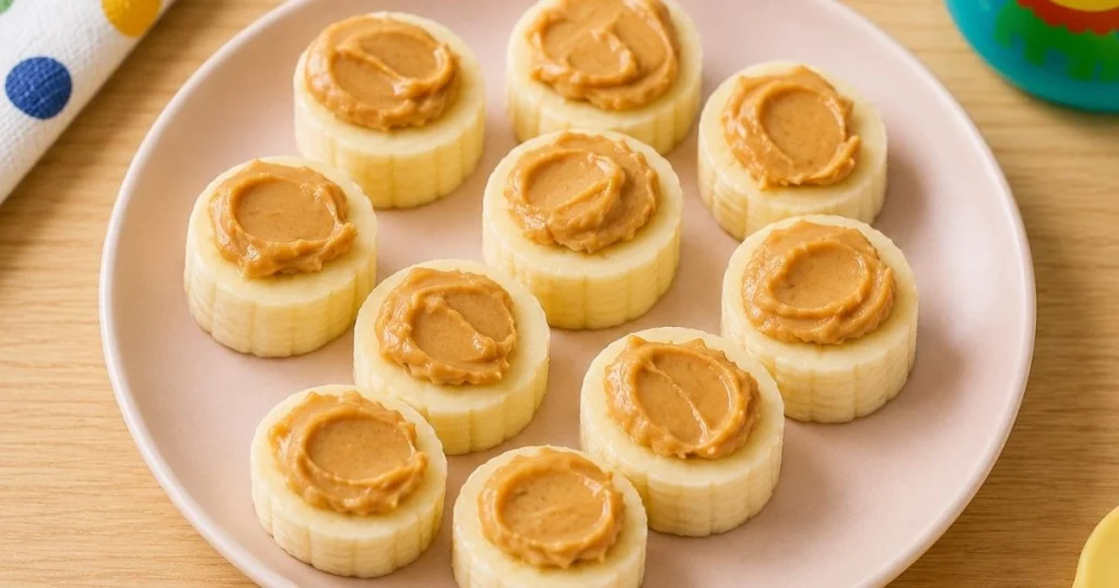 banana and peanut butter toddler snack