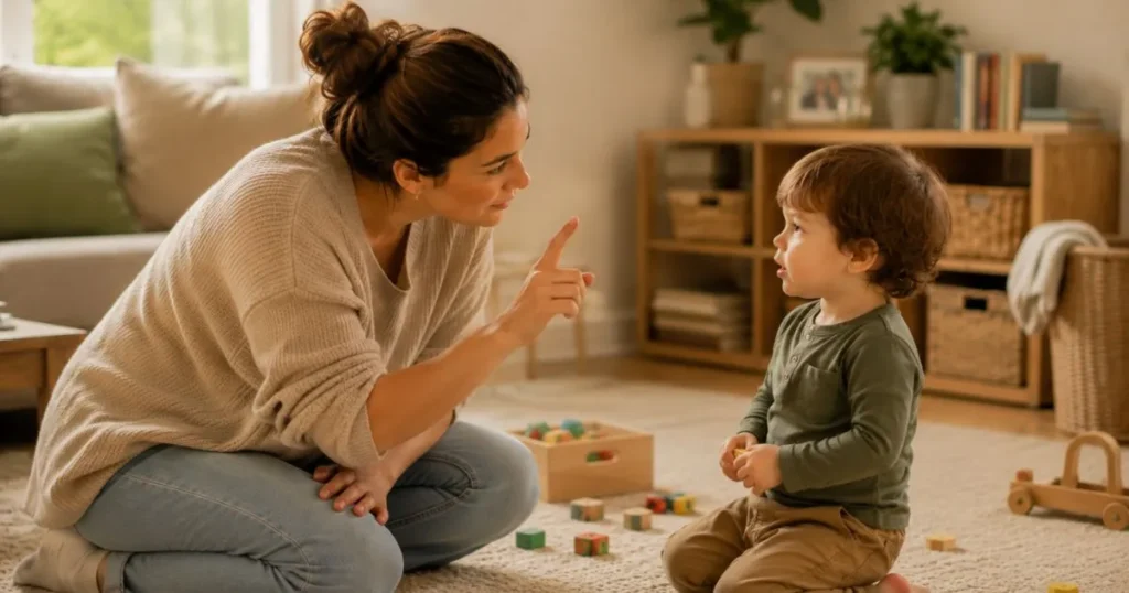 Respectful Parenting: What It Is & How to Practice It 8 parent responding calmly to toddler hitting