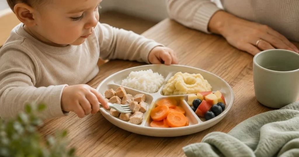 familiar and new foods for a picky toddler
