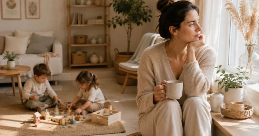 Mom Life: Why It's Hard and How to Enjoy It More (Without Feeling Guilty) 7 Tired mother with sleeping baby