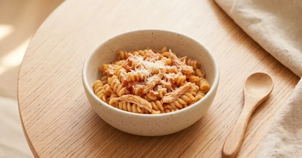 Easy pasta lunch for picky toddler