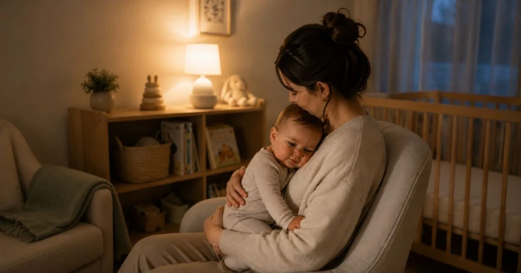 8-month-old baby getting ready for bedtime