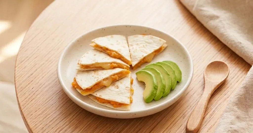 Sweet potato quesadilla for toddler