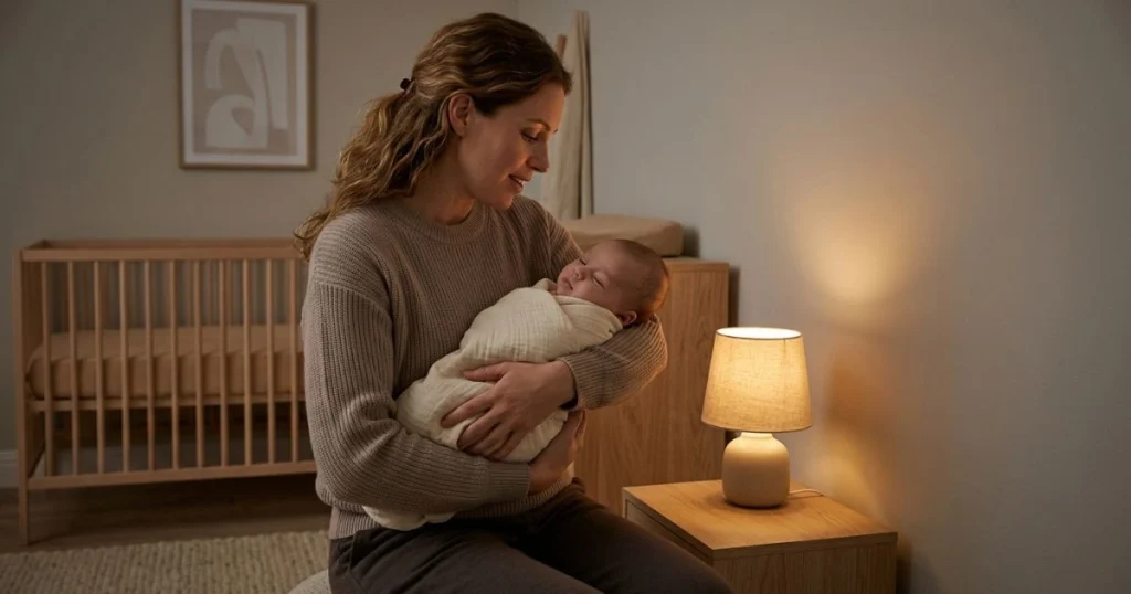 How to Create a Baby Bedtime Routine That Actually Works 12 Parent singing a lullaby during baby's bedtime routine