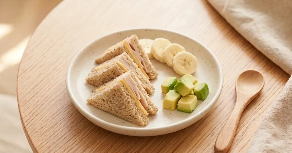 Healthy sandwich lunch for picky toddler