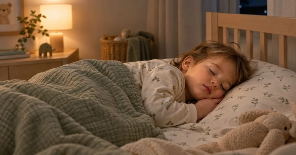The 18 Month Sleep Regression 3 Peacefully sleeping toddler in a cozy nursery during the 18-month sleep regression