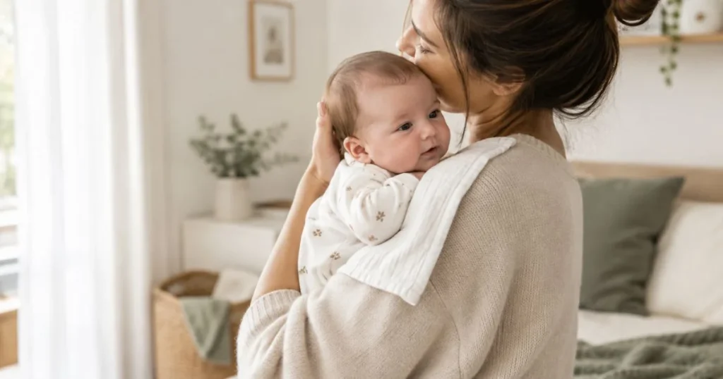 When Do You Stop Burping a Baby? A Simple Guide 5 Parent gently holding baby upright after feeding