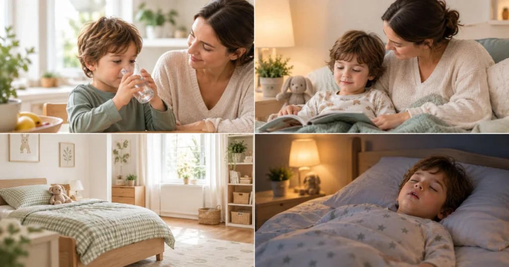 How to Stop Mouth Breathing Naturally: Tips & Causes 10 Parent and child following a calm bedtime routine to support comfortable breathing
