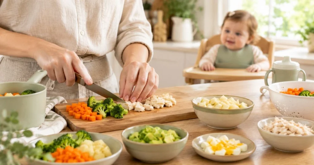 Baby Feeding Chart by Age: Complete Guide for 0–12 Months 12 Happy baby enjoying a relaxed family mealtime