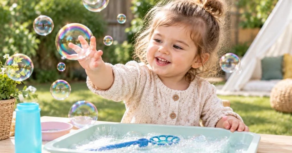 35 Sensory Activities for Toddlers That Are Fun & Easy 11 Bubble Sensory Play
