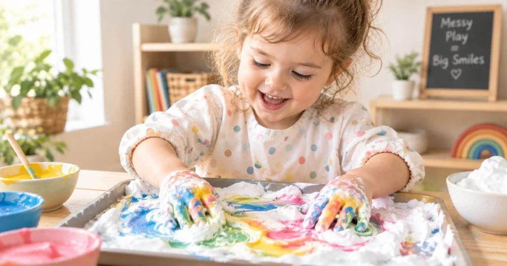 35 Sensory Activities for Toddlers That Are Fun & Easy 13 23. Toddler Finger Painting