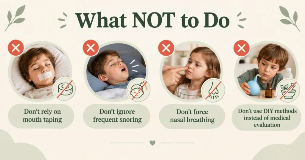 How to Stop Mouth Breathing Naturally: Tips & Causes 13 Things parents should avoid when trying to address mouth breathing in children