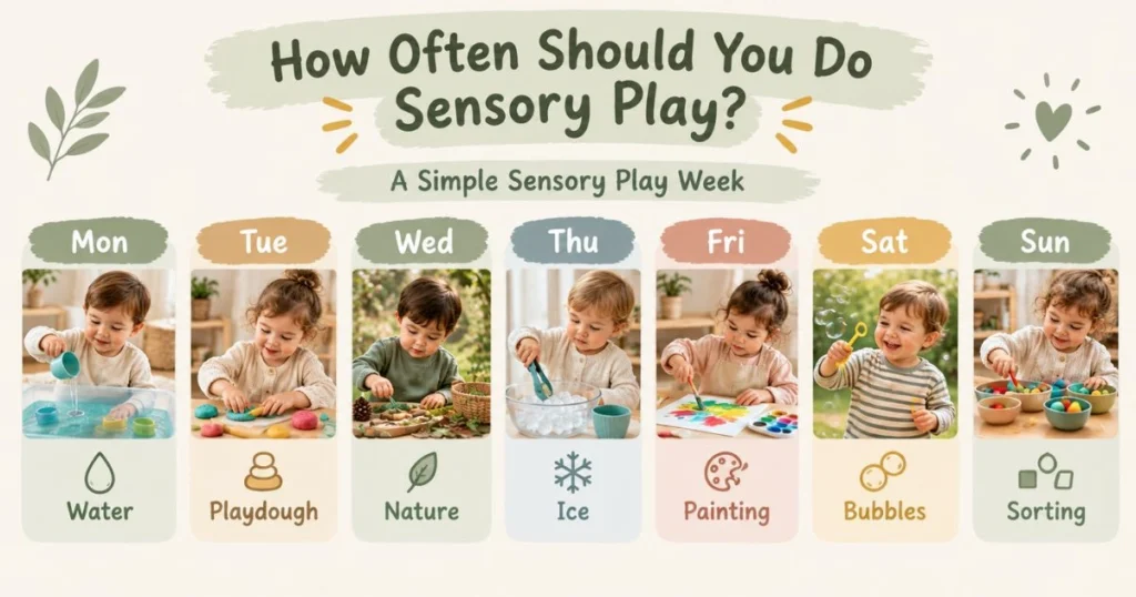 Sensory Play: 25 Easy Activities for Toddlers at Home 24 Weekly sensory play activity schedule with simple toddler activities for each day