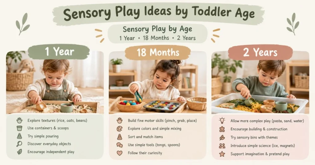 Sensory Play: 25 Easy Activities for Toddlers at Home 23 Sensory play activity ideas for toddlers at 1 year, 18 months and 2 years