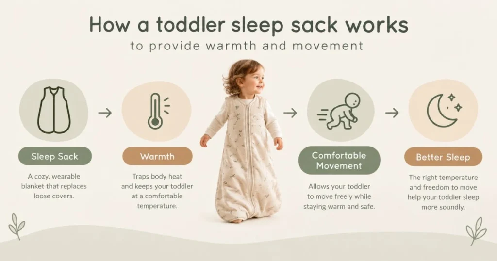 Toddler Sleep Sack: How to Choose the Right One 4 How a toddler sleep sack works to provide warmth and movement