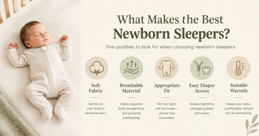 Best Newborn Sleepers: How to Choose the Softest Option for Your Baby 4 Five qualities to look for when choosing newborn sleepers