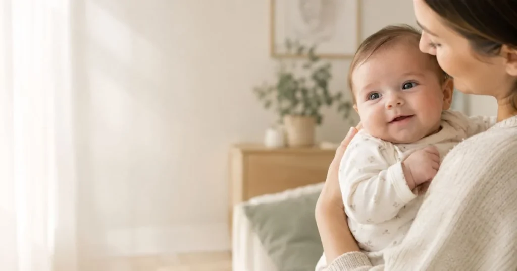 How Much Breastmilk at 3 Months? A Complete Guide 5 3-month-old baby comfortably held by parent after feeding