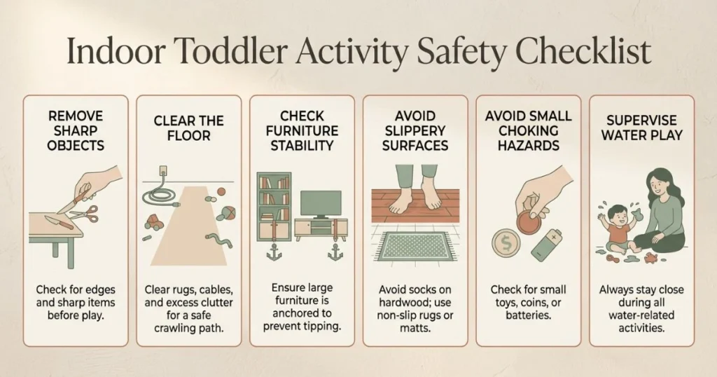 30 Easy Indoor Activities for Toddlers That They’ll Love 11 Indoor toddler activity safety checklist for parents