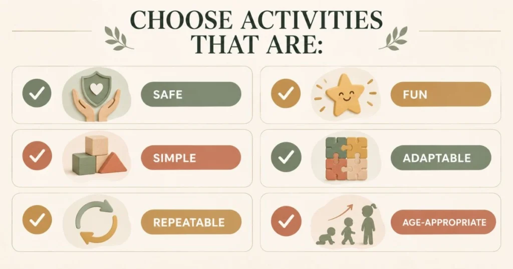 Fine Motor Activities for Toddlers: Easy Activities by Age 30 Checklist of qualities for choosing safe, fun, simple, adaptable, repeatable, and age-appropriate fine motor activities