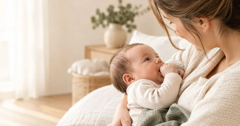 How Much Milk Does a Newborn Drink? Complete Guide 5 Newborn showing hunger cues during feeding with a parent nearby