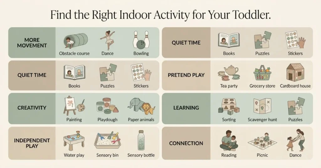 30 Easy Indoor Activities for Toddlers That They’ll Love 9 Indoor toddler activities organized by developmental and play goals