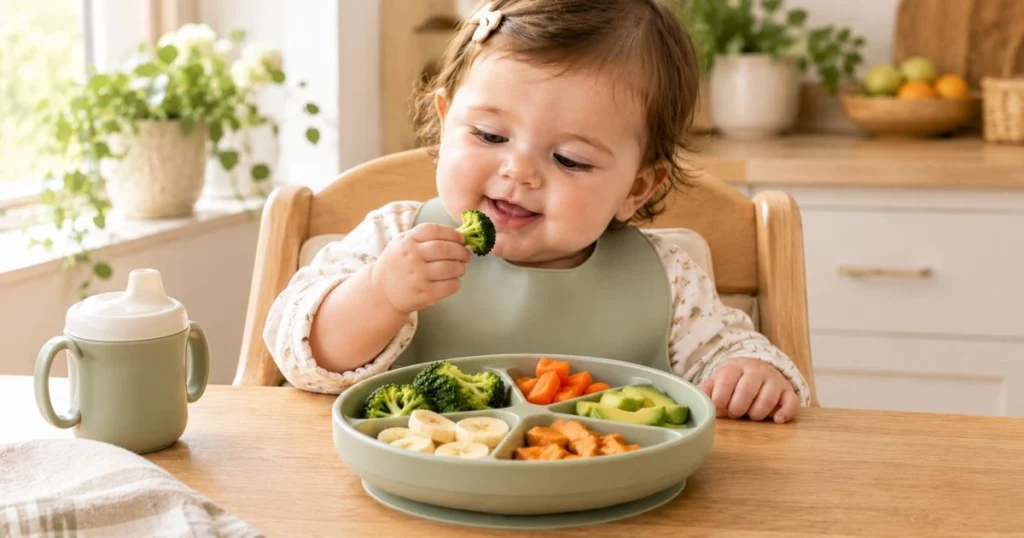 Baby Feeding Chart by Age: Complete Guide for 0–12 Months 8 8 month old baby eating soft finger foods