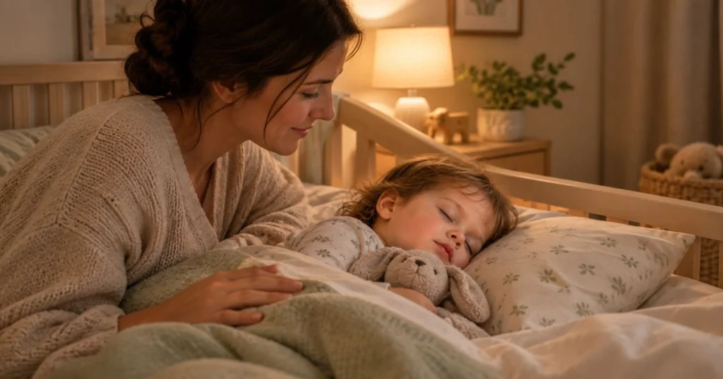 The 18 Month Sleep Regression 10 Peaceful sleeping toddler and parent during the end of a sleep regression