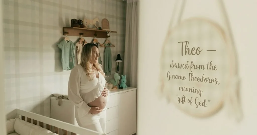 Baby boy names inspiration in a soft, neutral nursery setting