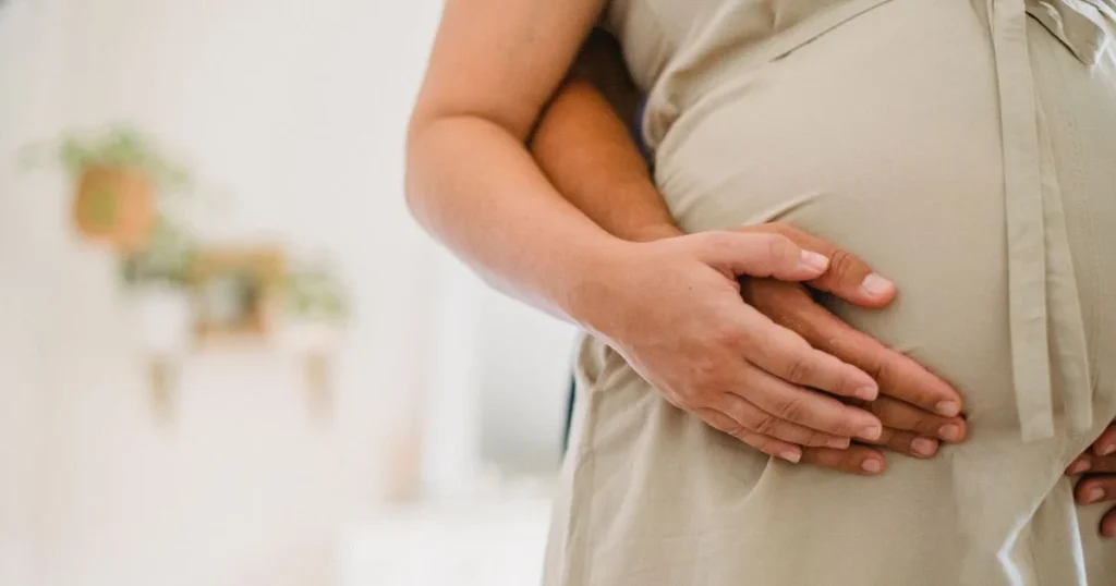 A pregnant woman finds support from her husband