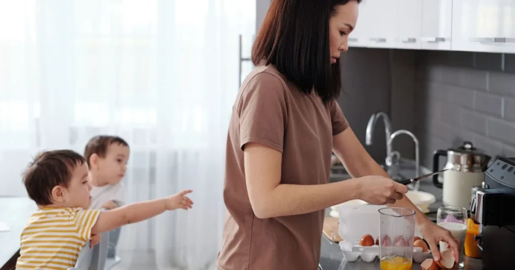mom stay at home with her toddler 